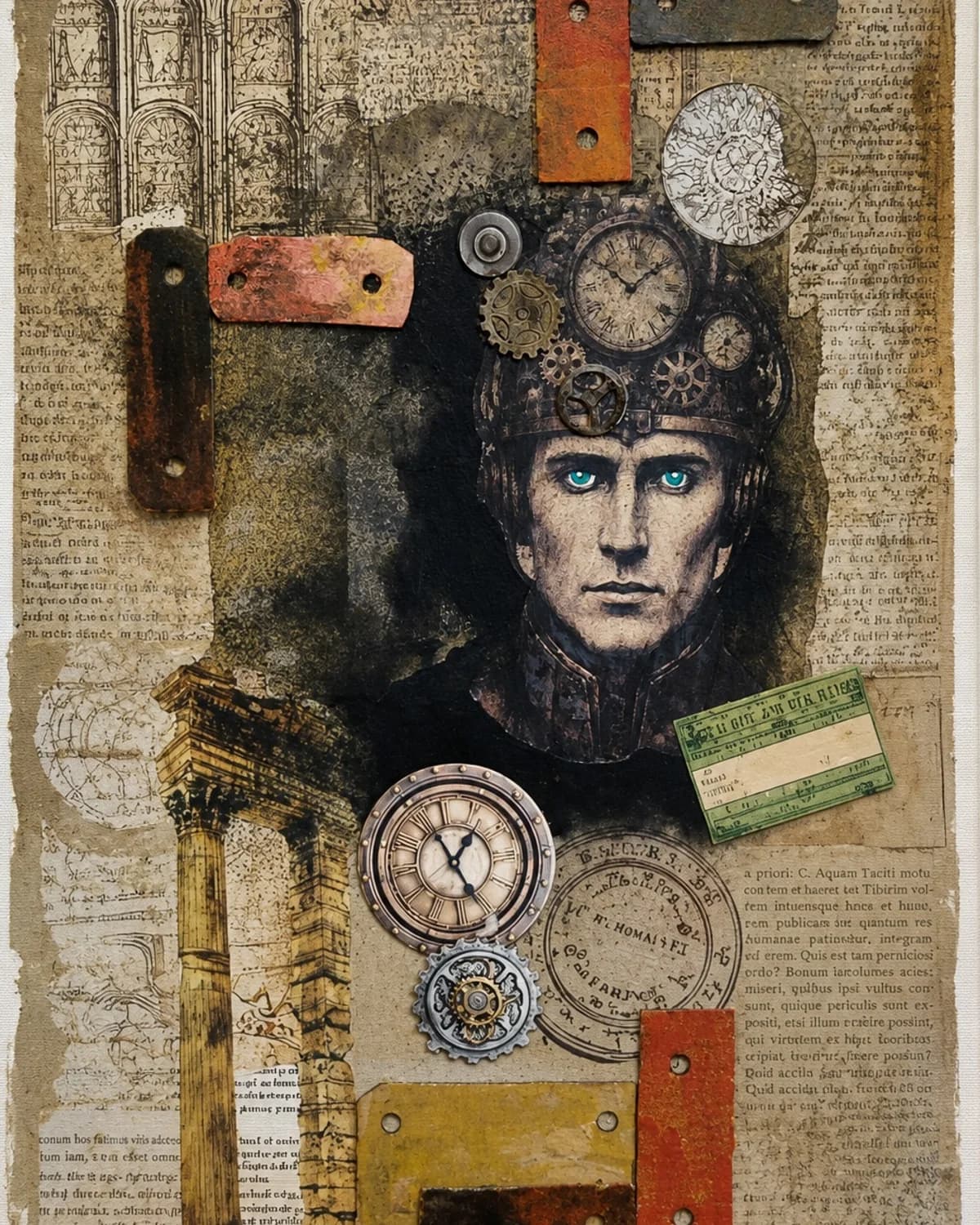 Dettaglio materico opera mixed media